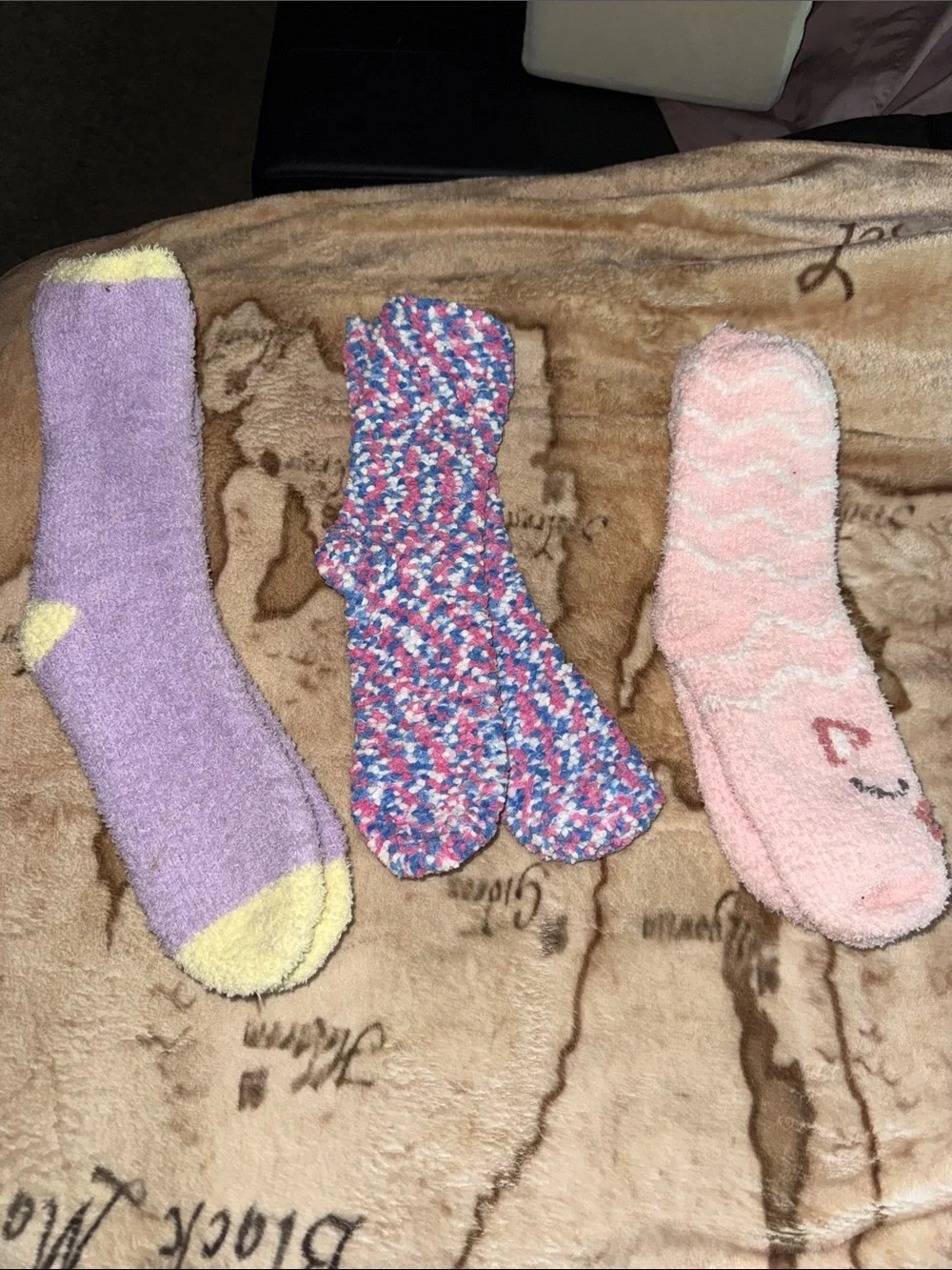 🖤Cozy Fuzzy Socks Trio - Lavender, Multicolor, Pink🖤